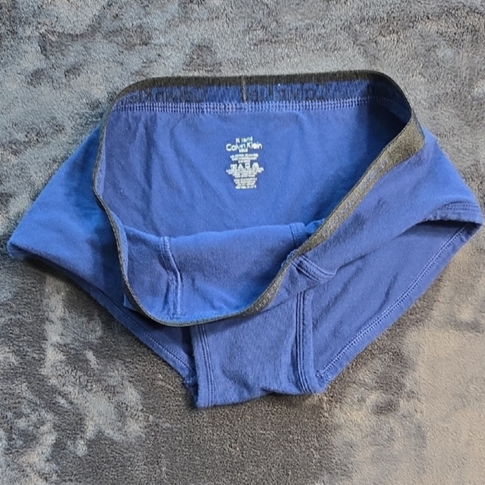 Calvin Klein Blue Low-Rise Briefs with Elastic Waistband - Picture 4 of 5